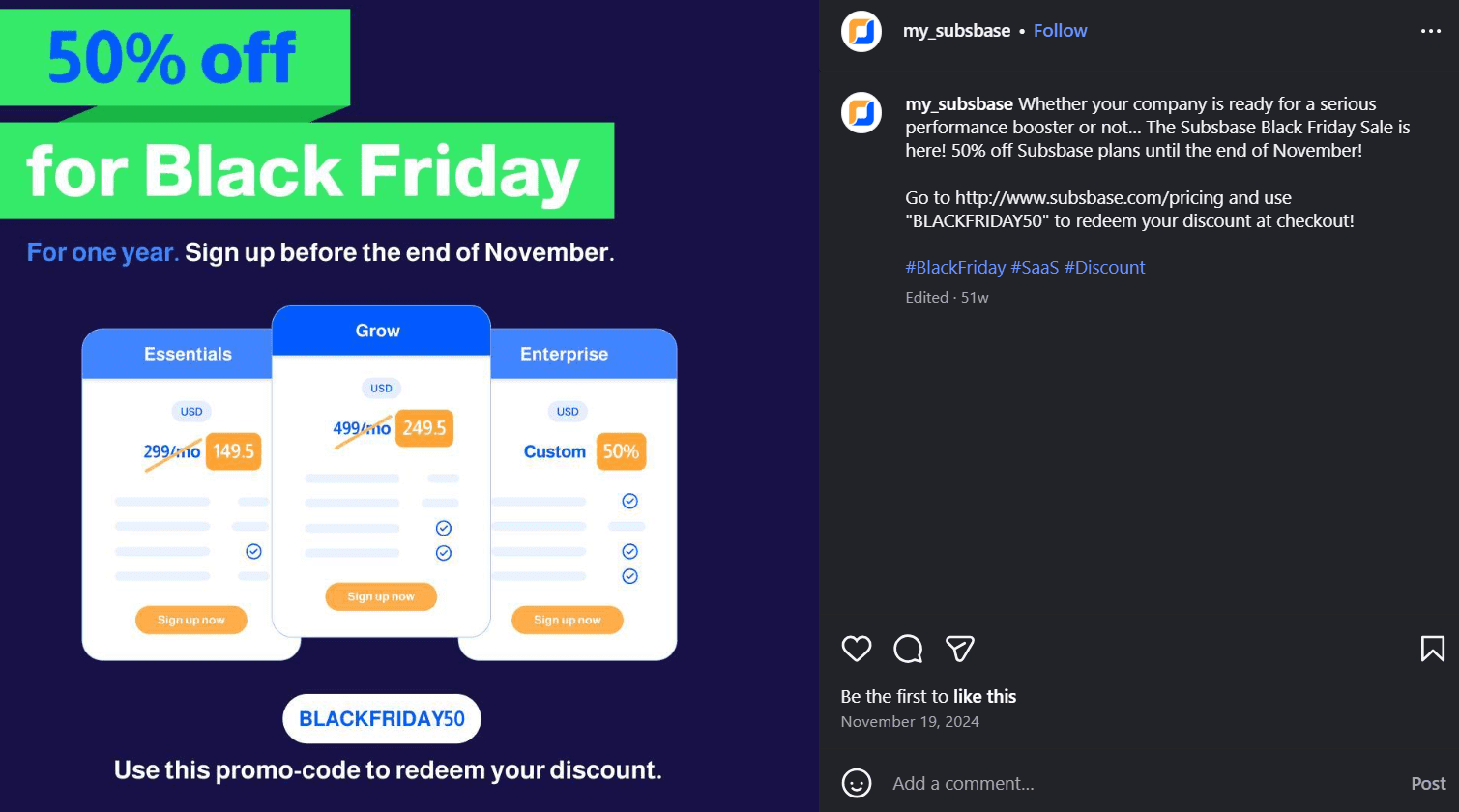 A SaaS Tool’s Black Friday Discount