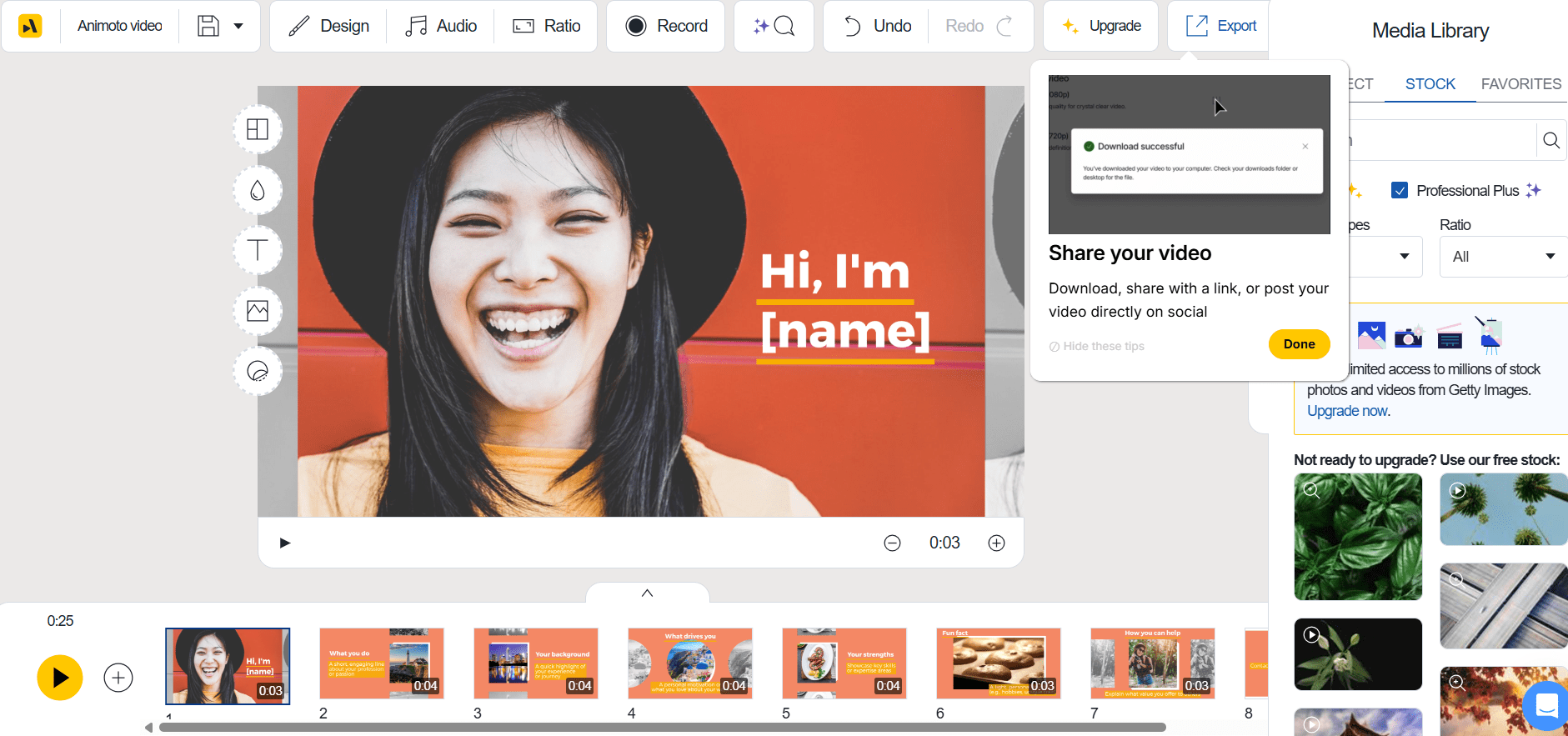 Animoto’s Dashboard