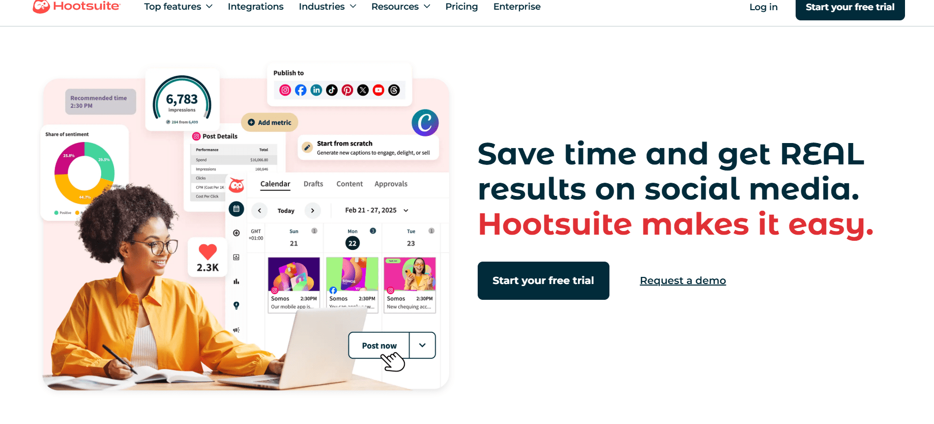 Hootsuite’s Landing Page