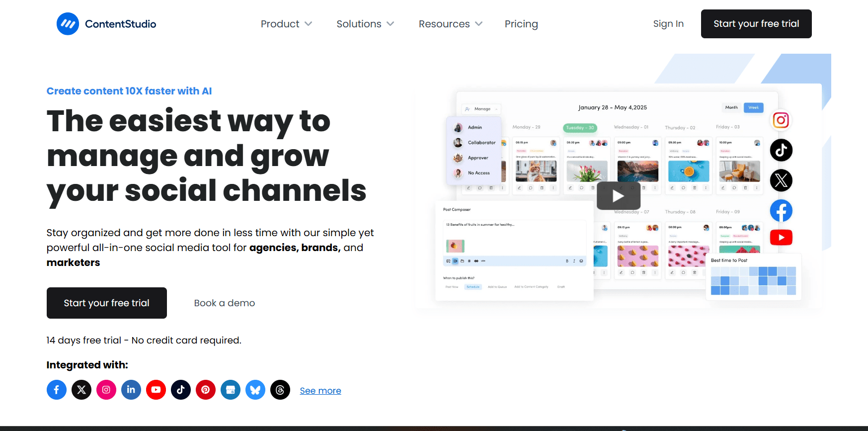 15+ Best Twitter Tools for Growth and Engagement in 2025 20 ContentStudio’s Landing Page
