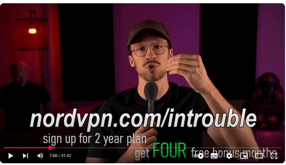 Example of a Bonus Link During a YouTube Video