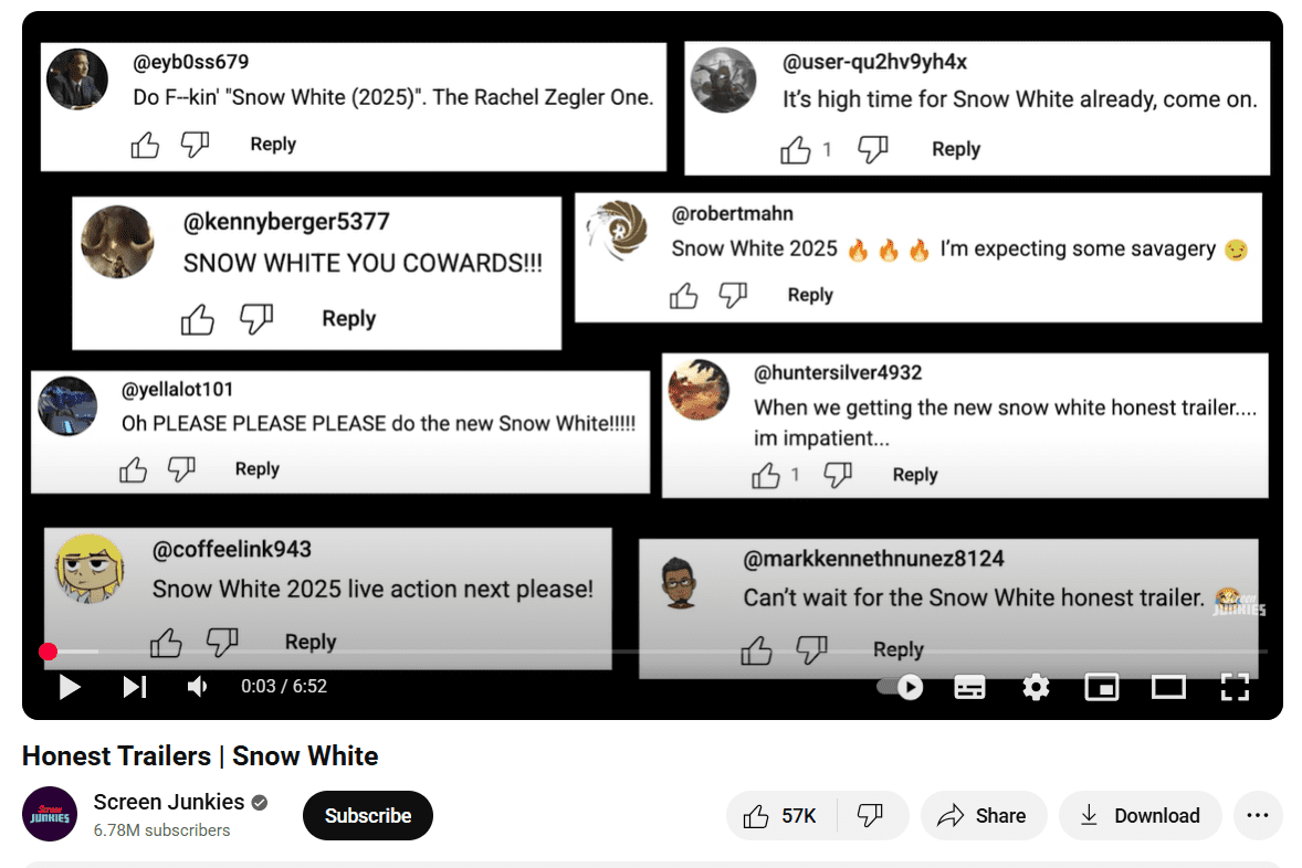 Example of a YouTube Video With Comments in Intro