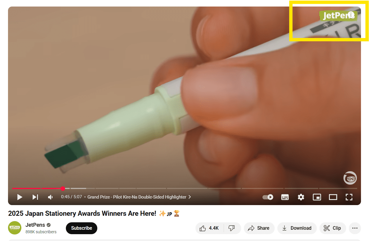 Example of a YouTube Video With Watermark