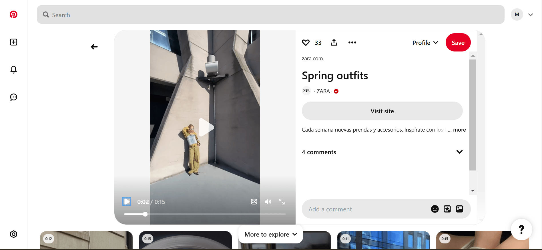 How to Sell on Pinterest in 2025: Secrets to Skyrocket Your Sales 7 video pin example on pinterest by zara