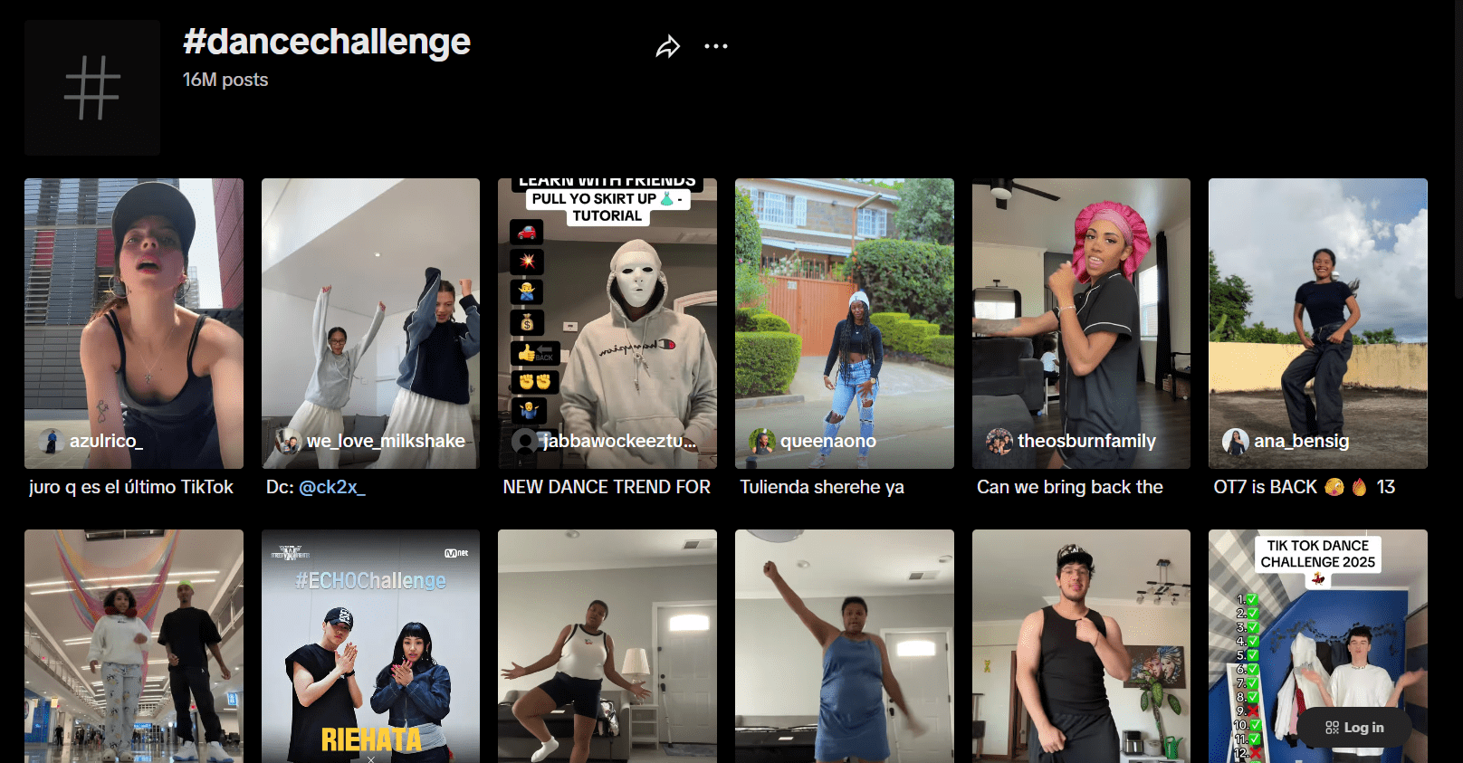 TikTok #DanceChallenge Page