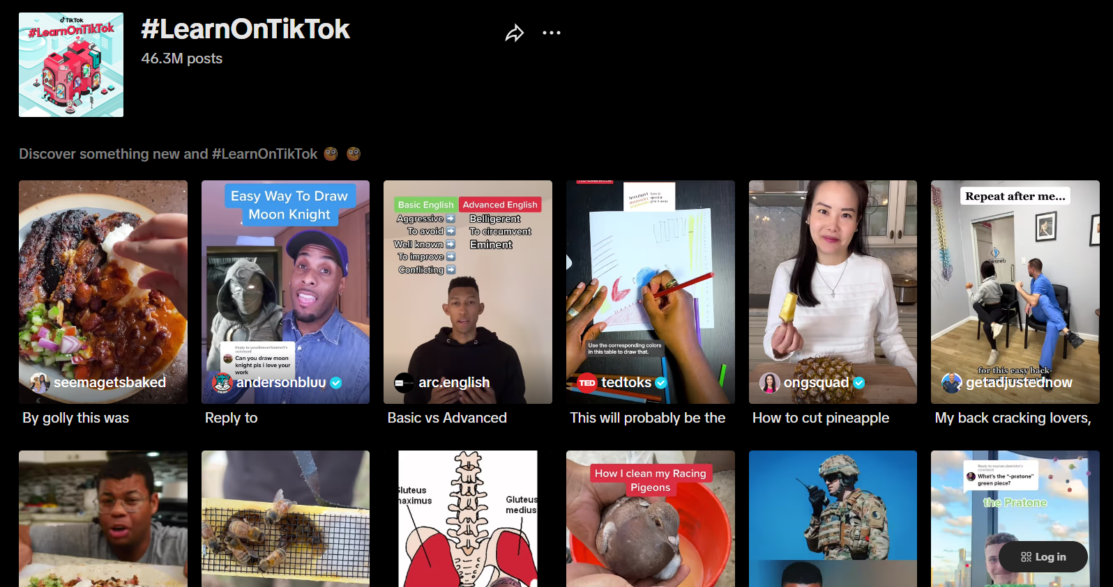 TikTok #LearnOnTikTok Page