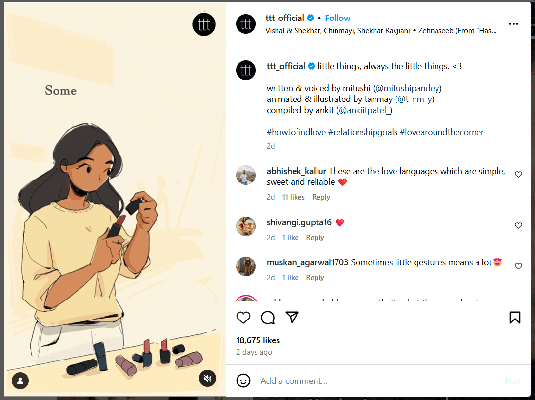 entertainment and media related post on instagram