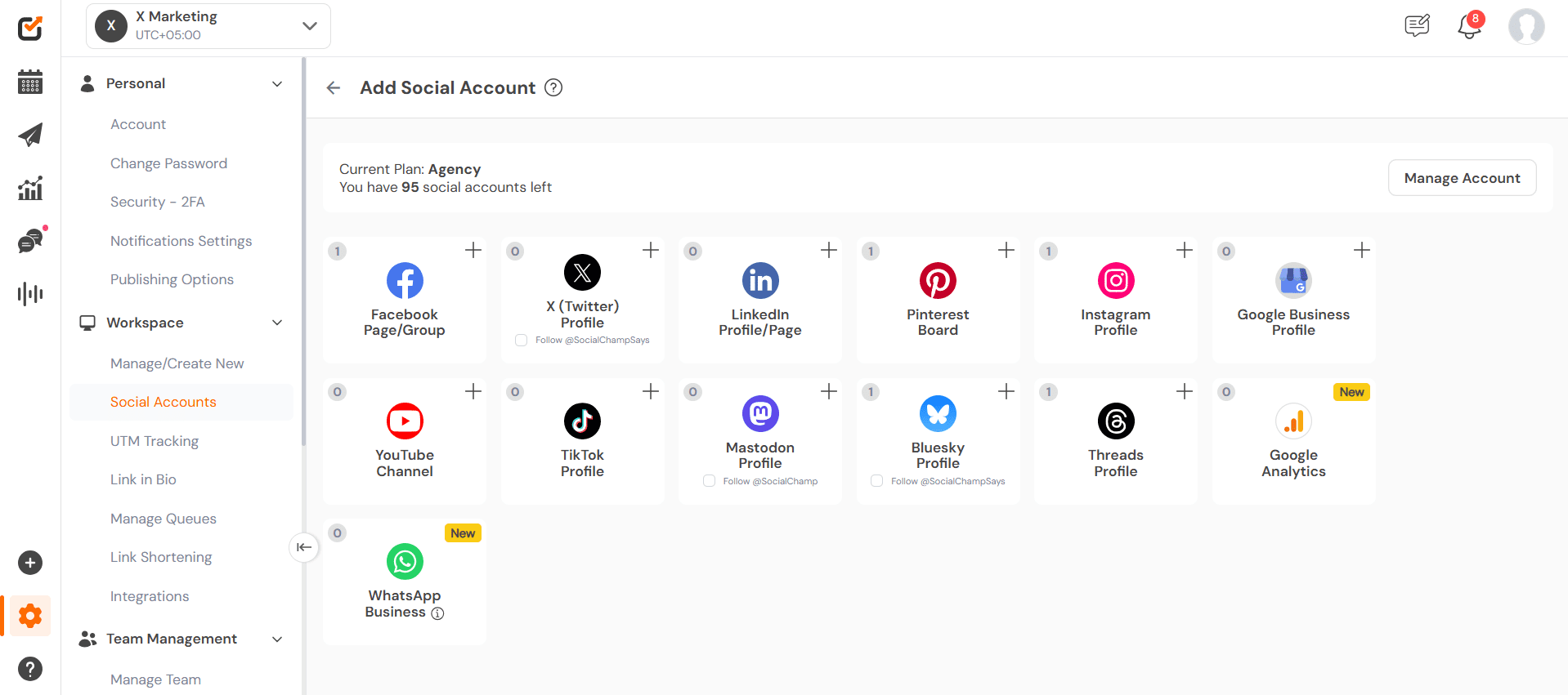 Social Champ's Supported Platforms