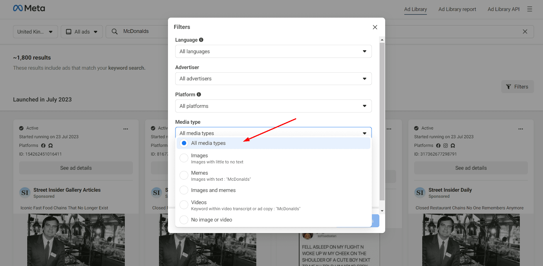 Facebook Ads Library: An Ideal Way to Monitor Competitors 11 Look for Ads in Another Region