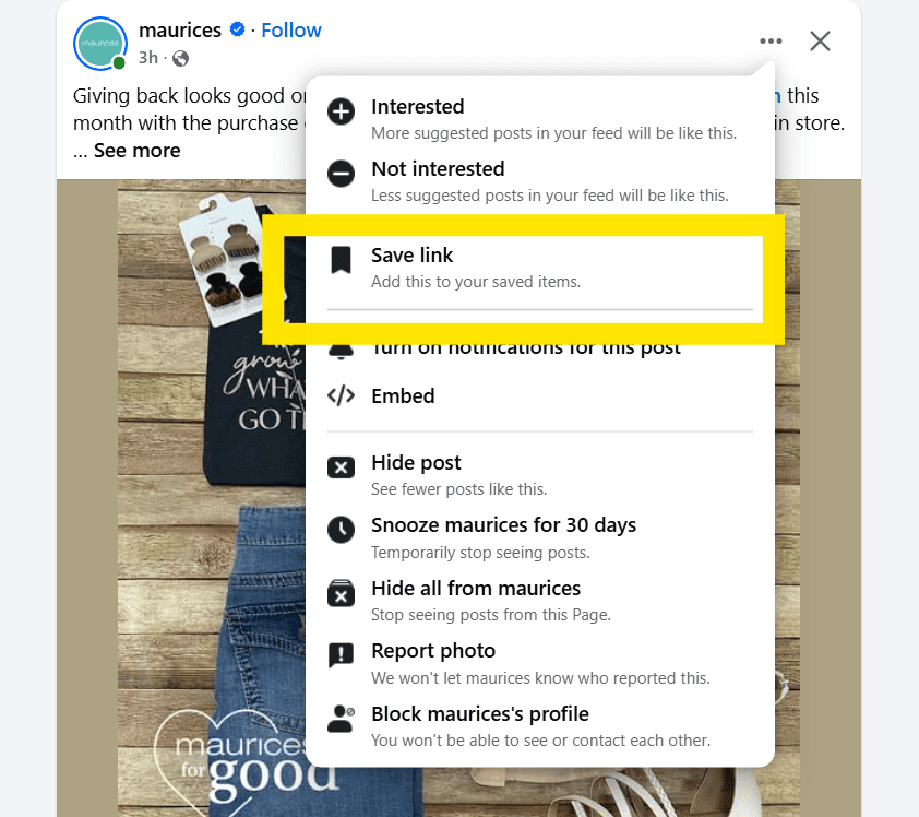 Facebook Algorithm 2025: How It Works and What to Know 11 Example of How to Save a Post on Facebook