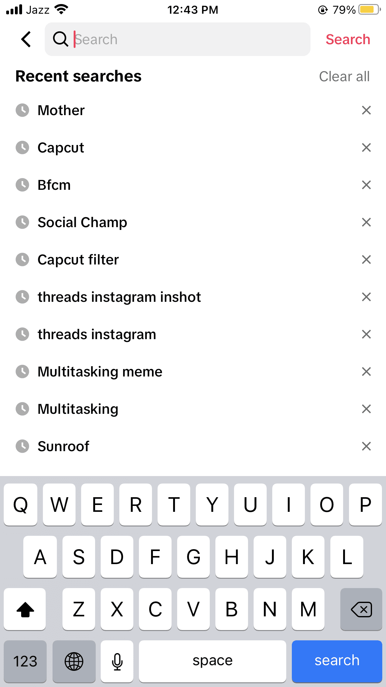 How to block someone on TikTok - Search bar