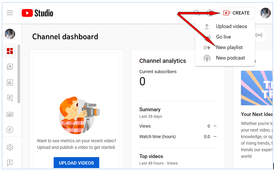 YouTube Playlist in 2026: Boosting Engagement With a Step-By-Step Approach 12 Create a New YouTube Playlist - Step 3