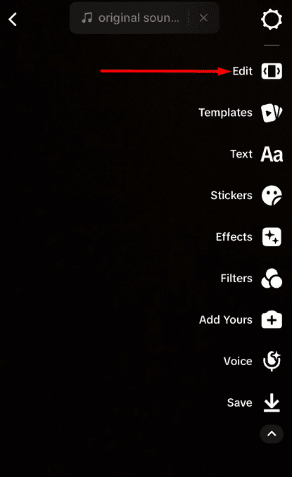 Edit videos on TikTok- Step 3