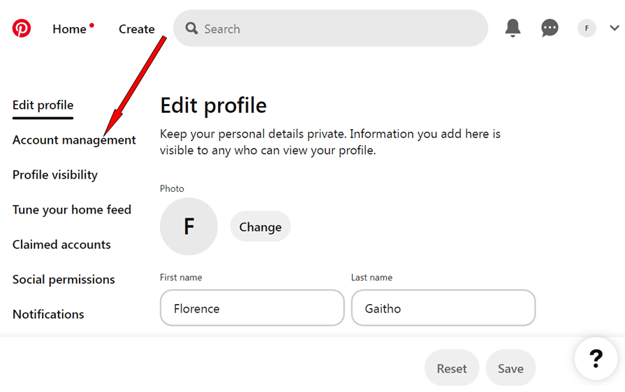 Delete Pinterest Account - Step 4