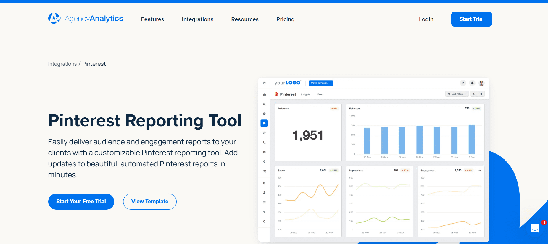 15 Best Pinterest Tools for 2025 to Boost Your Marketing Strategy 12 AgencyAnalytics’ Landing Page