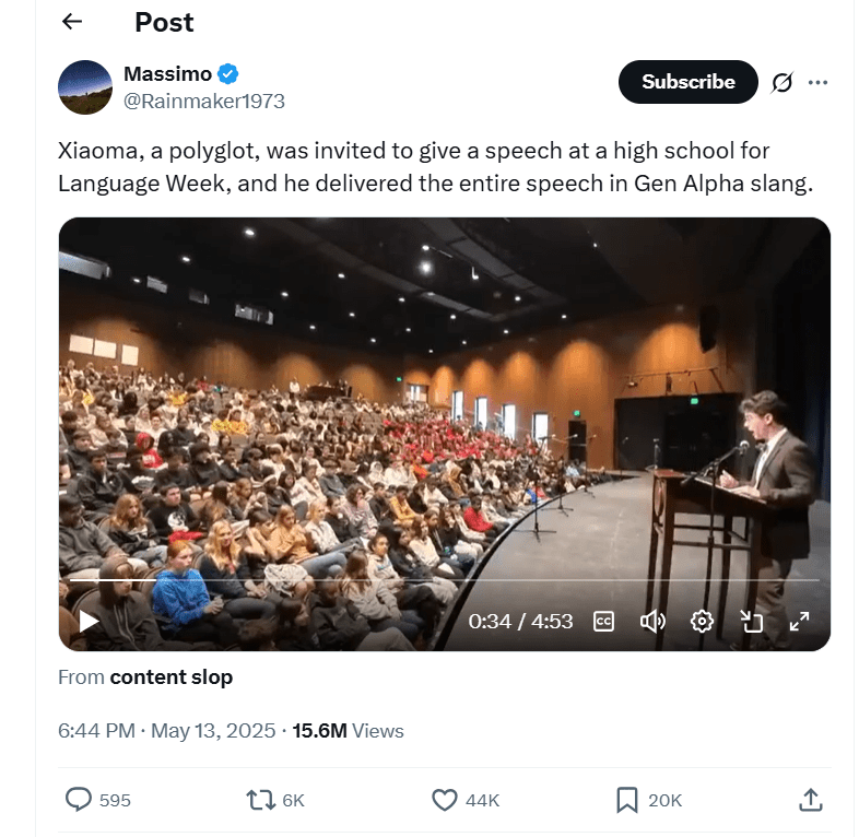 An Example of a Video on X