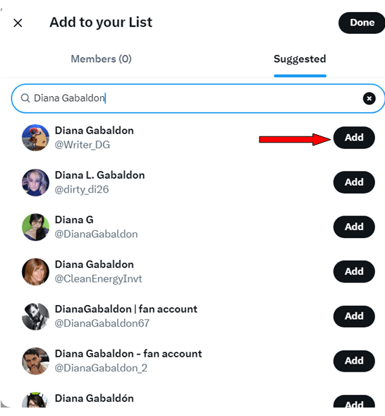 Twitter lists step 6