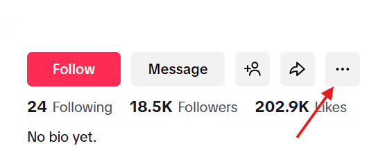 Click on Three Dots on TikTok Profile