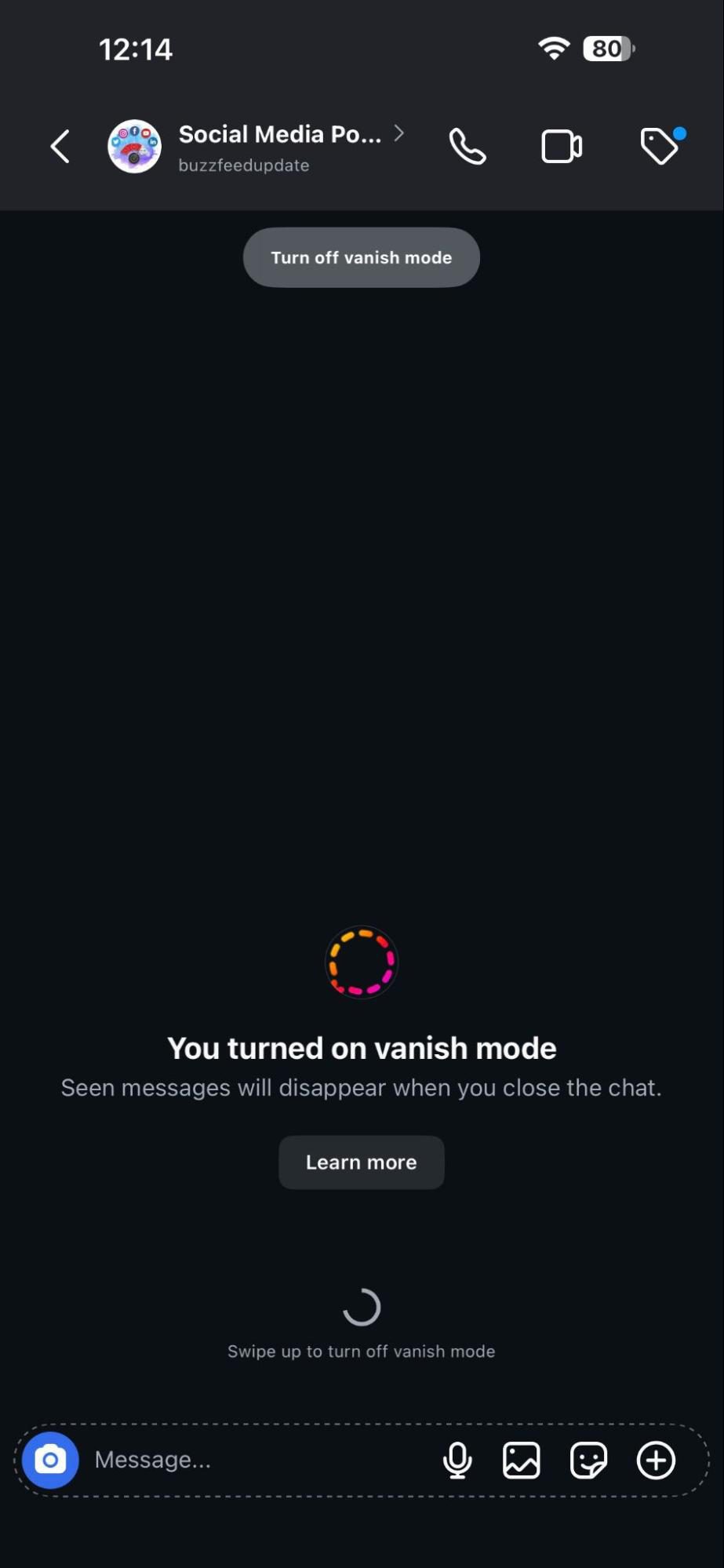 Instagram Vanish Mode Explained: How It Works and How to Turn It Off 7 Swipe Up to Exit Vanish Mode