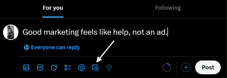 Click the Schedule Icon