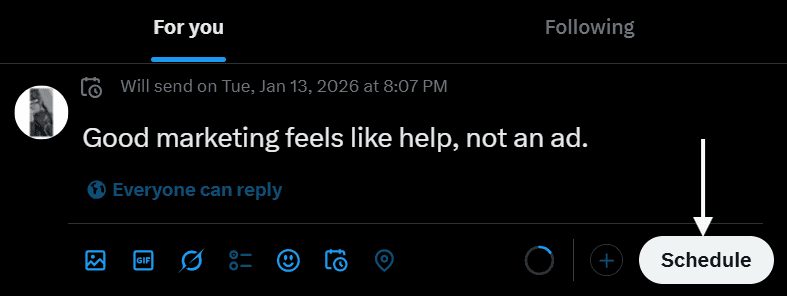 Click “Schedule”