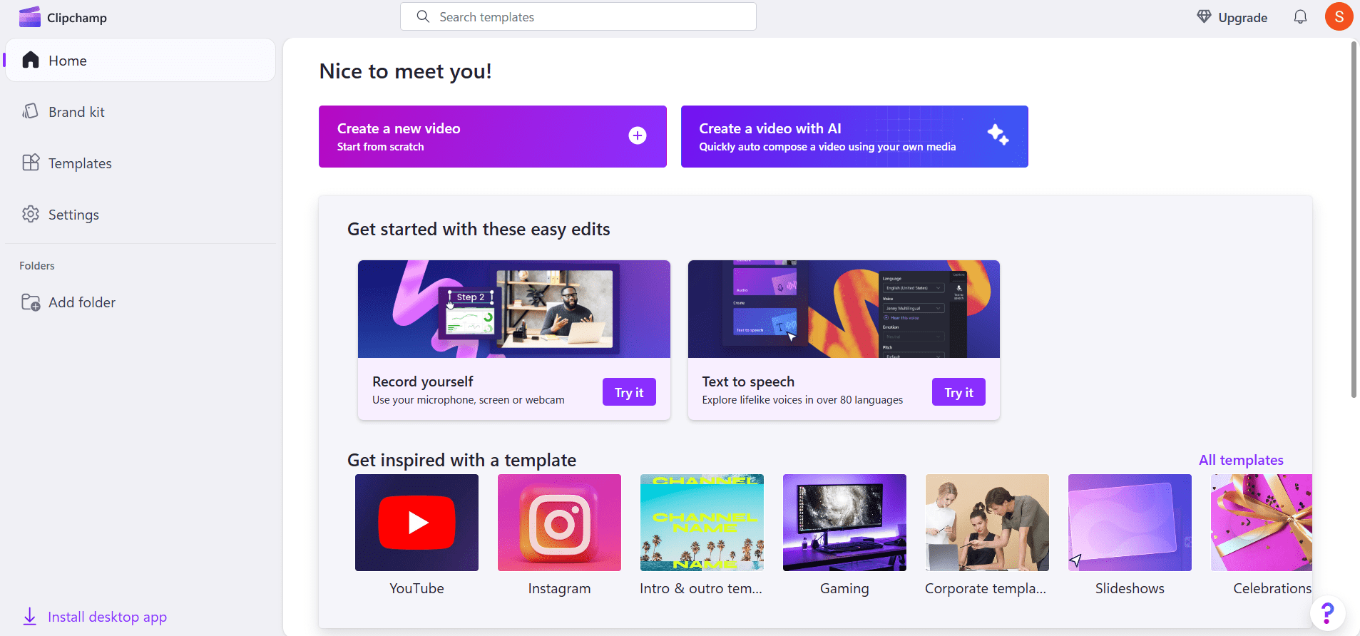 Best AI Content Creation Tools in 2025: Smarter Writing, Visuals & Social Media at Scale 25 Clipchamp’s Dashboard