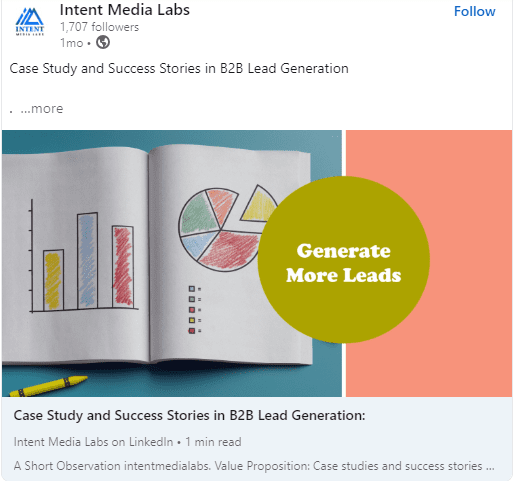 A case study by Intent Media Labs on LinkedIn