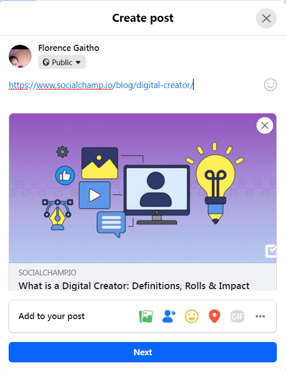 How to Post a Link on Facebook - Step 8