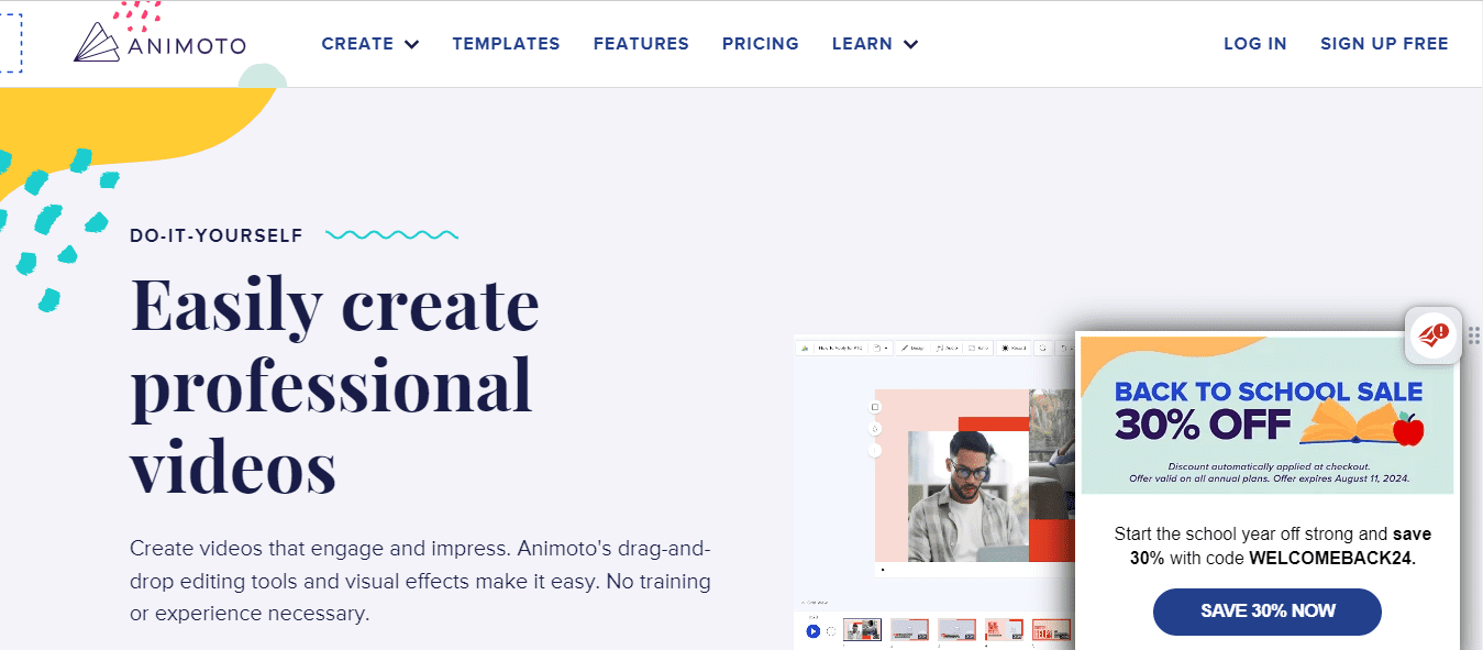 15+ Essential Social Media Content Creation Tools for 2026 11 Animoto's landing page