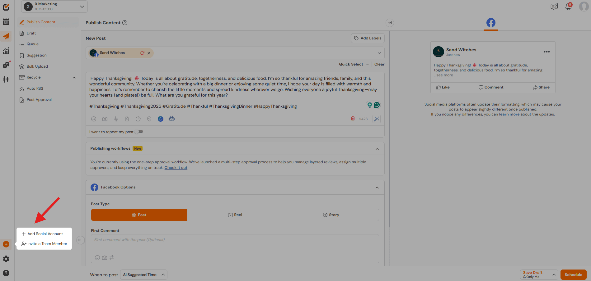 How to Manage Multiple Facebook Accounts and Pages Smoothly in 2026 11 Click “+ Add Social Account”