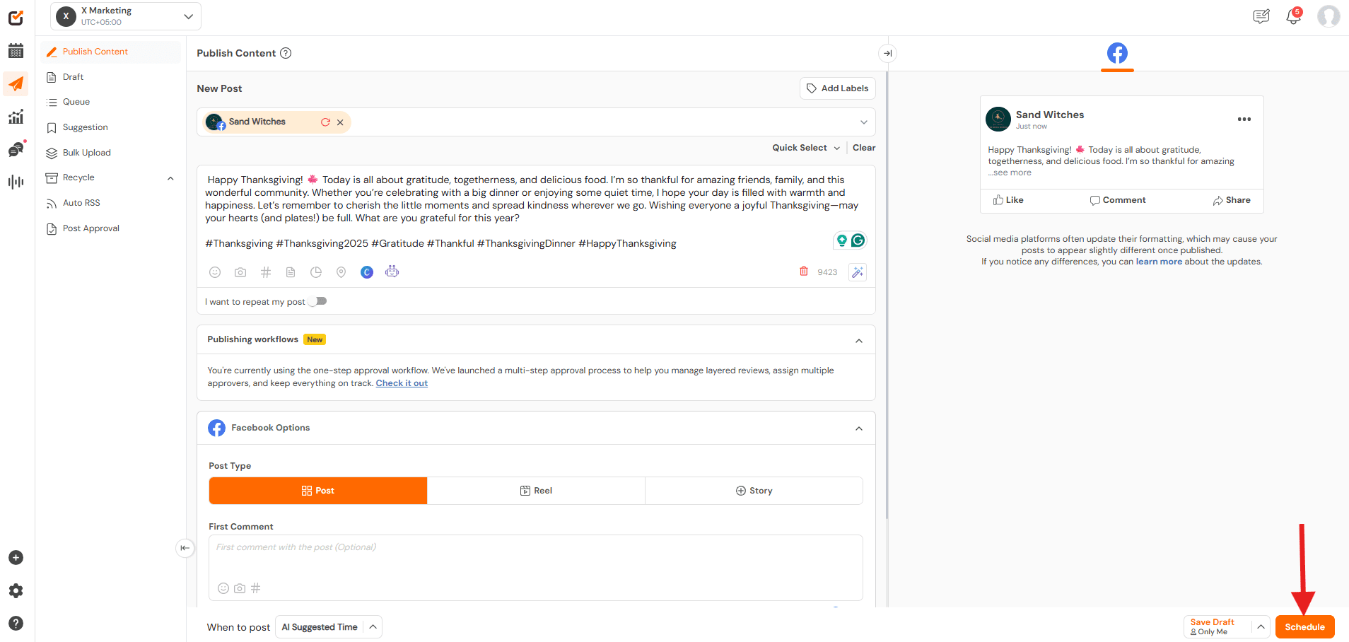 How to Manage Multiple Facebook Accounts and Pages Smoothly in 2026 14 Create Your Post and Click “Schedule”