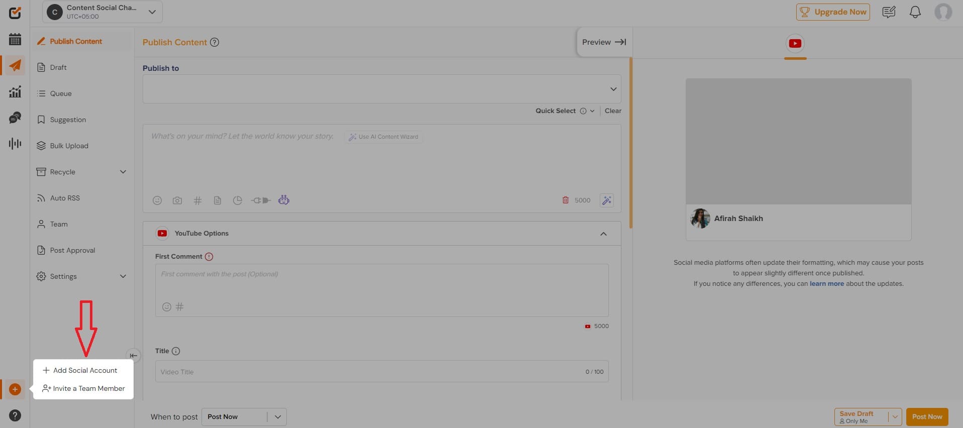How to Schedule Instagram Posts in 2025: The Complete Guide for Creators & Brands 16 Add New Account on Social Champ's Dashboard