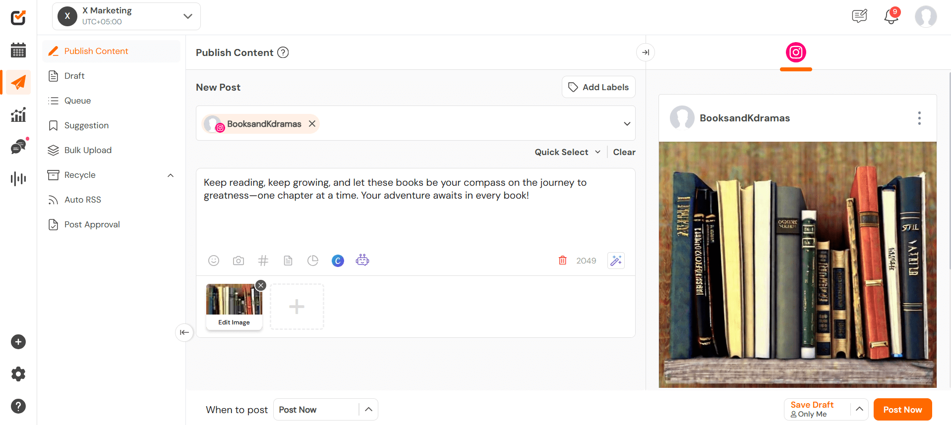 How to Schedule Instagram Posts in 2025: The Complete Guide for Creators & Brands 17 Creating Post on Social Champ's Dashboard