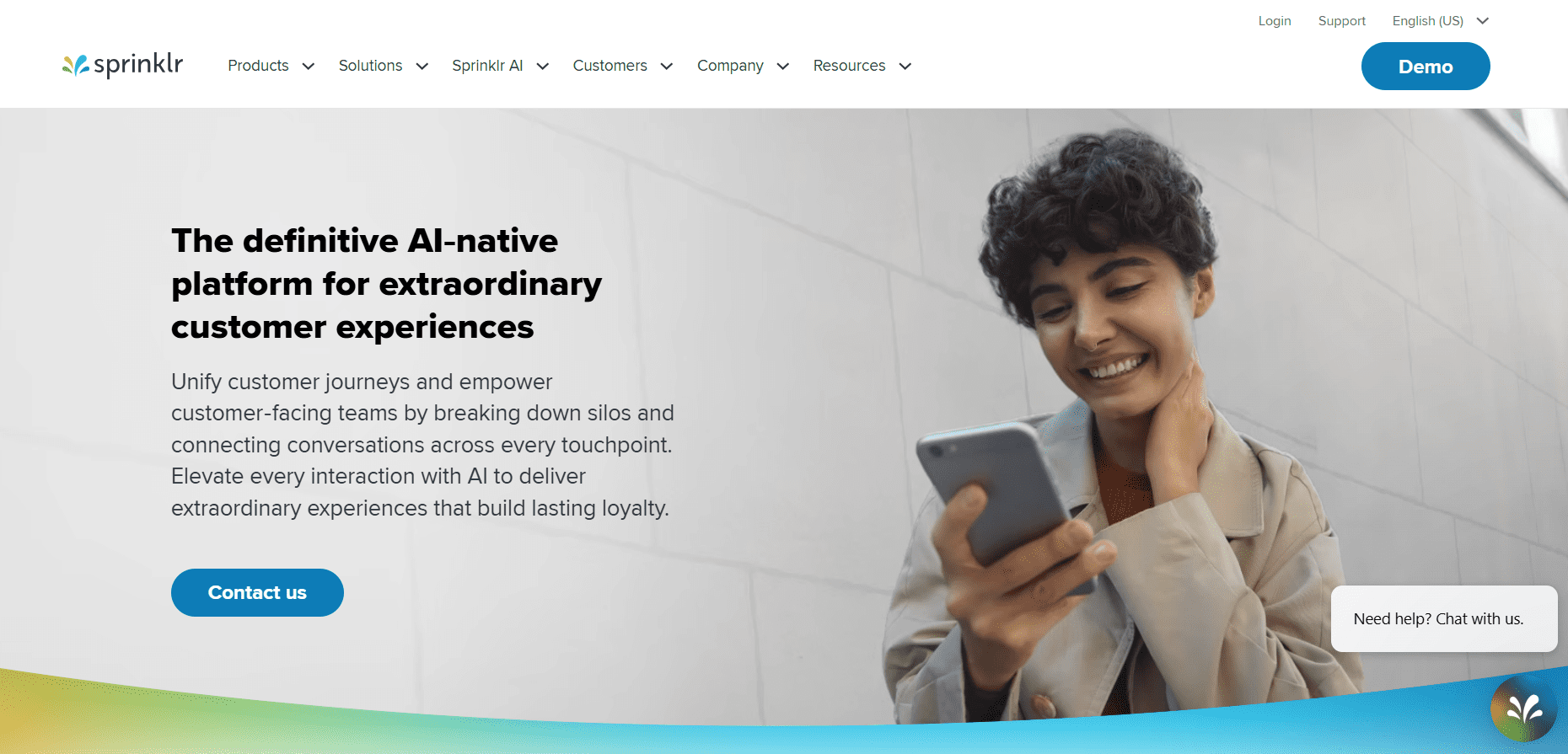 Sprinklr's Landing Page