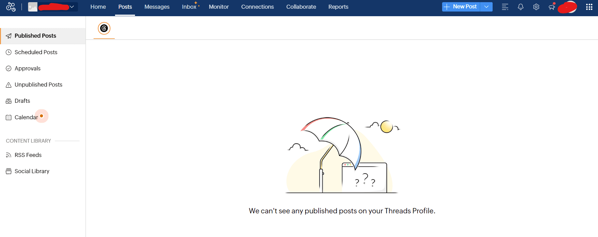Zoho Social’s Dashboard