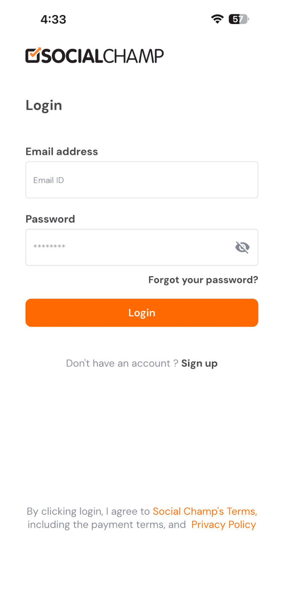 Log In to Your Social Champ’s Account