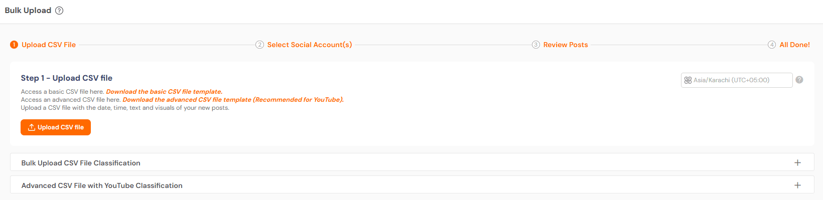 Social Champ’s Bulk Upload Feature
