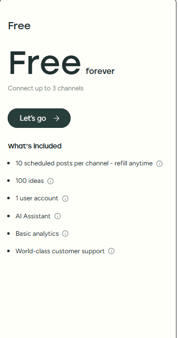 Complete 2025 Buffer Pricing Guide: Plans, Features, and Costs 10 Buffer's Free Plan