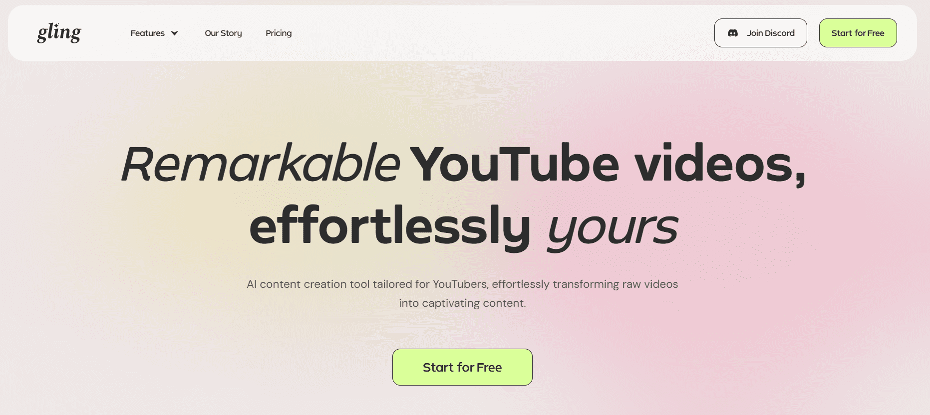 15 Best YouTube Marketing Tools to Grow in 2025 19 Gling AI Landing Page