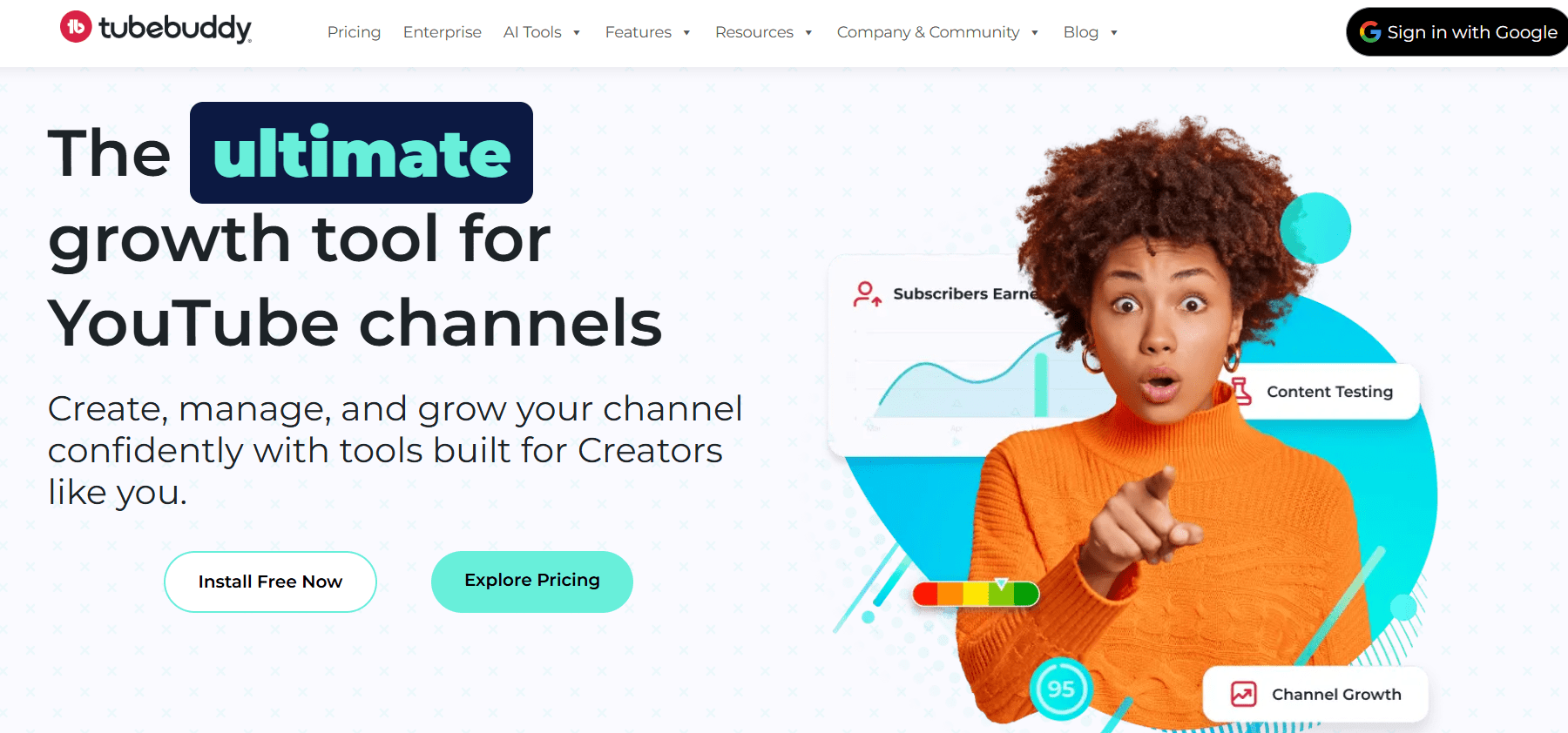 15 Best YouTube Marketing Tools to Grow in 2025 9 TubeBuddy’s Landing Page