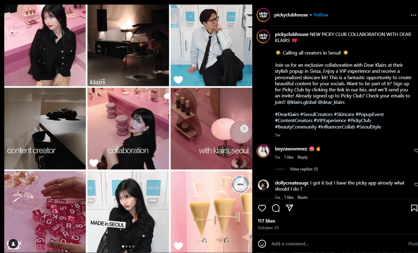 How to Get More Views on Instagram: Proven Strategies for 2026 9 A Screenshot Showing the Collaboration of @Pickyclubhouse With the Influencer