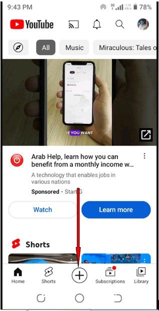 YouTube Shorts in 2026: How to Create, Monetize, and Master Short-Form Video 18 Click the “+” Icon