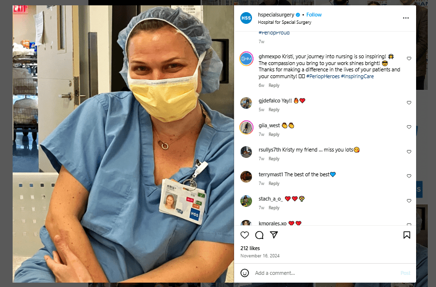Social Media in Healthcare: Key Strategies for Success in 2025 9 Hospital for Special Surgery (HSS) Showcasing Nurses in Appreciation Post