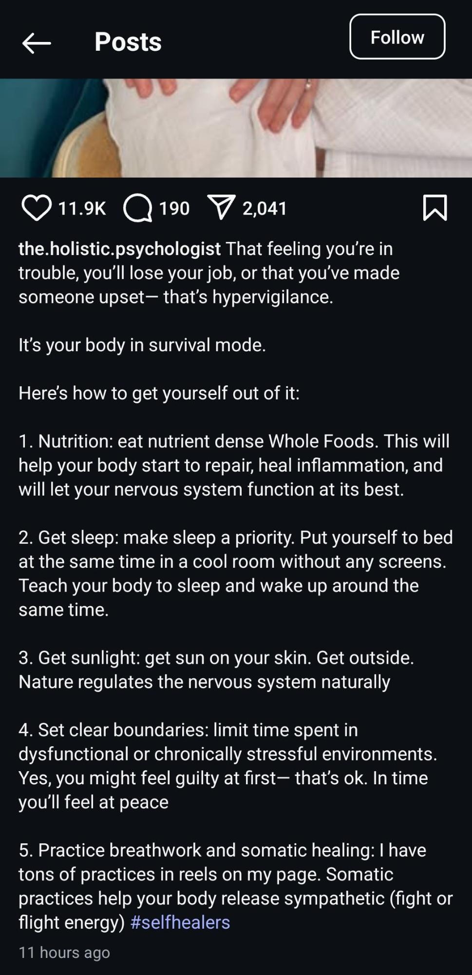 A Therapist’s Post Using Keywords