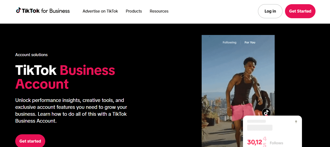 TikTok Business Account vs Personal – Which One Should You Choose in 2025? 6 TikTok For Business- Webpage