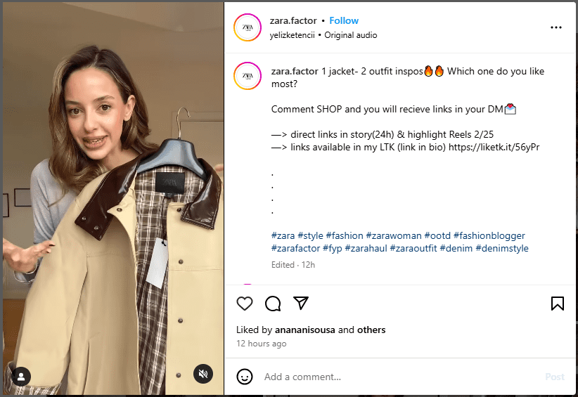 A Fashion Brand’s Use of Hashtags on Instagram
