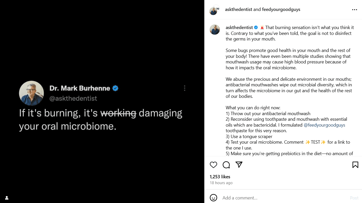 100+ Dental Social Media Post Ideas to Engage & Grow Your Practice 6 Informative Instagram Post by @askthedentist