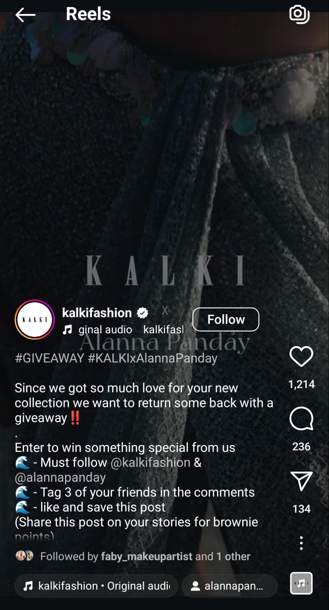 Kalki Fashion’s Giveaway Post