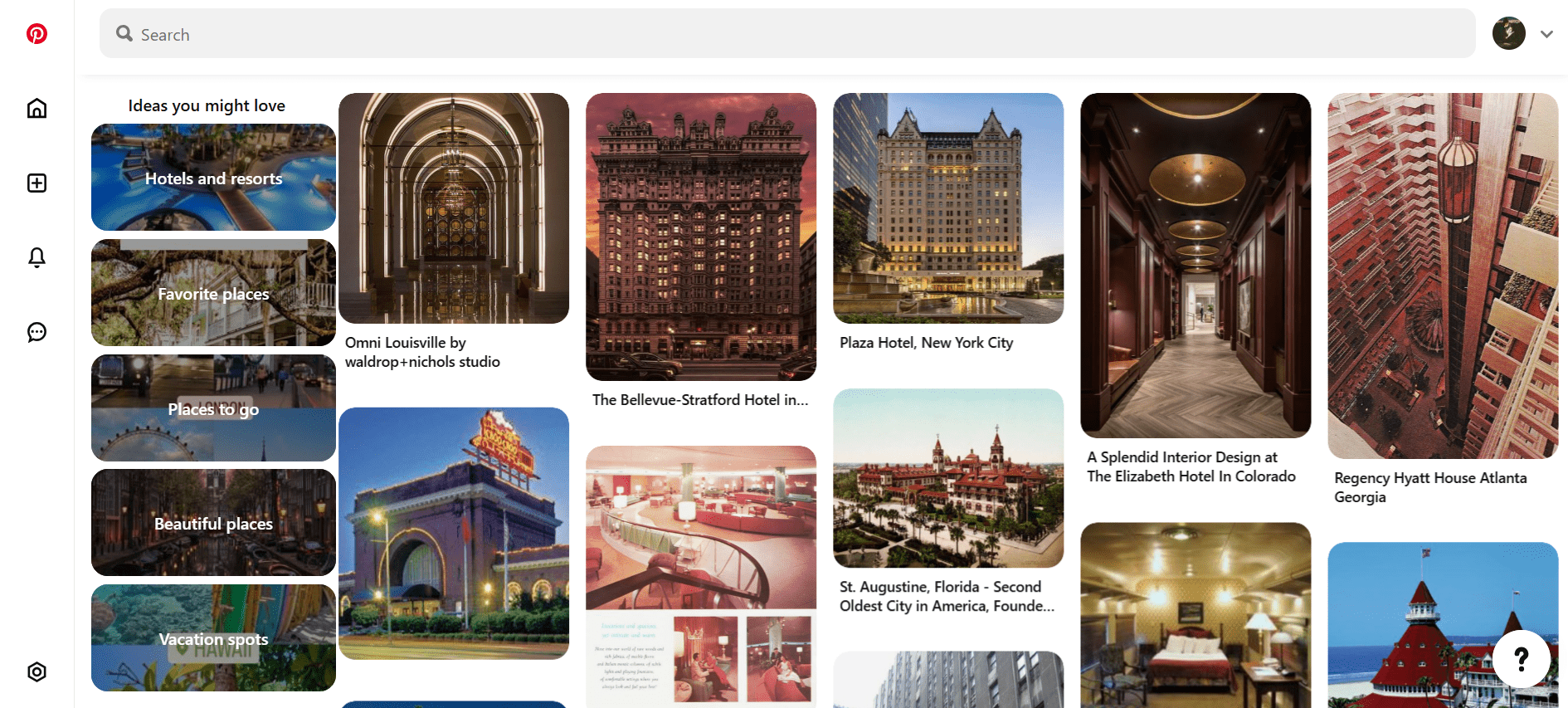 Hotels on Pinterest Dashboard