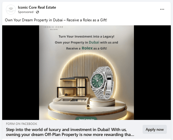 Example of a Facebook Ad For a Lead Magnet for Real Estate